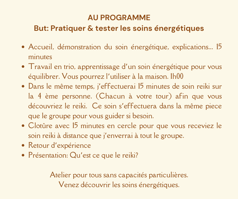 Atelier reiki aimargues